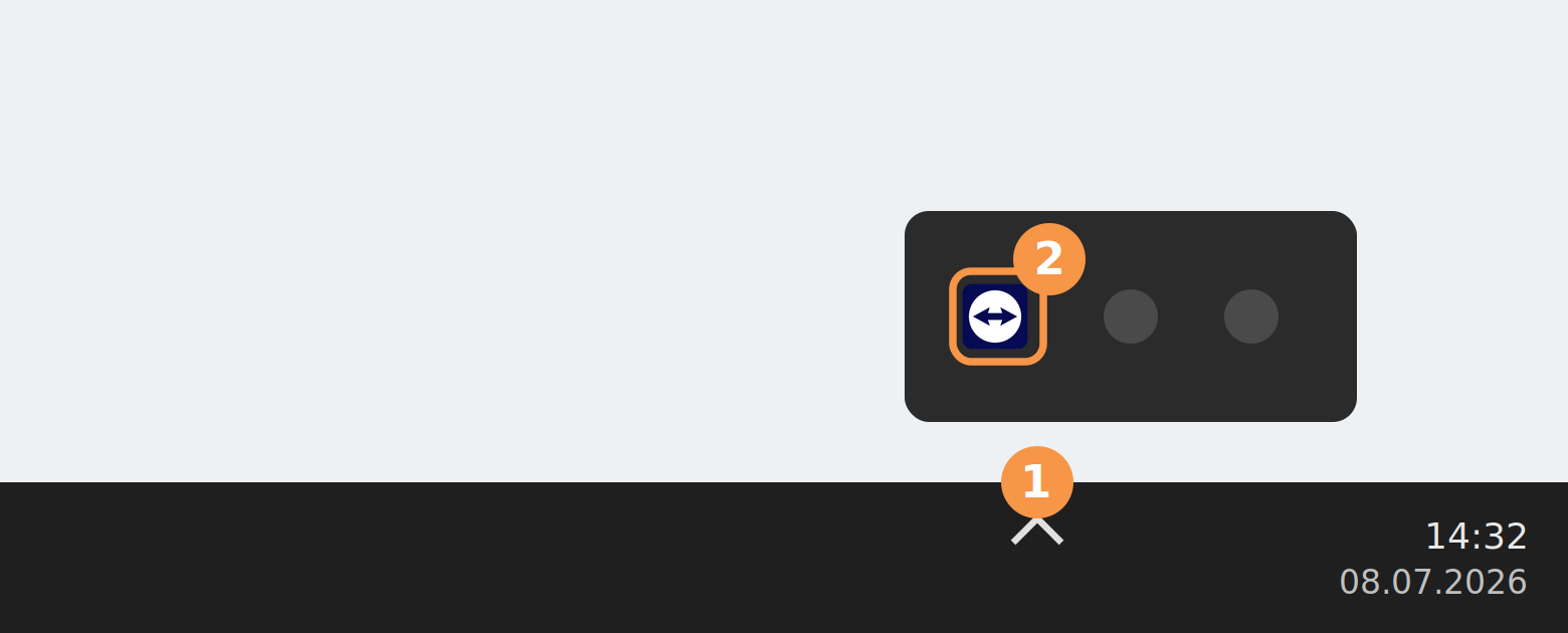 TeamViewer-Symbol im Infobereich der Taskleiste